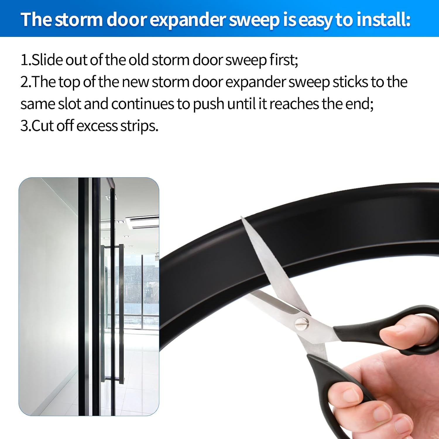 2-Piece Set Vinyl and Metal Door Sweep Assembly E127