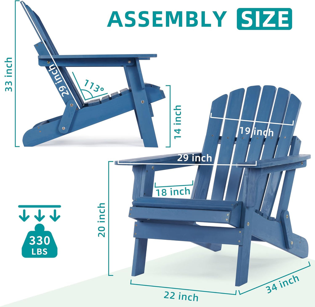 Oversize Wooden Outdoor Folding Adirondack Chair Y2996