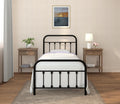 Twin Metal Bed Frame with Headboard and Footboard Black S33692