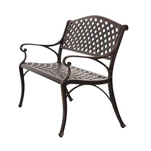 Antique Bronze Cast Aluminum Patio Bench Q331452