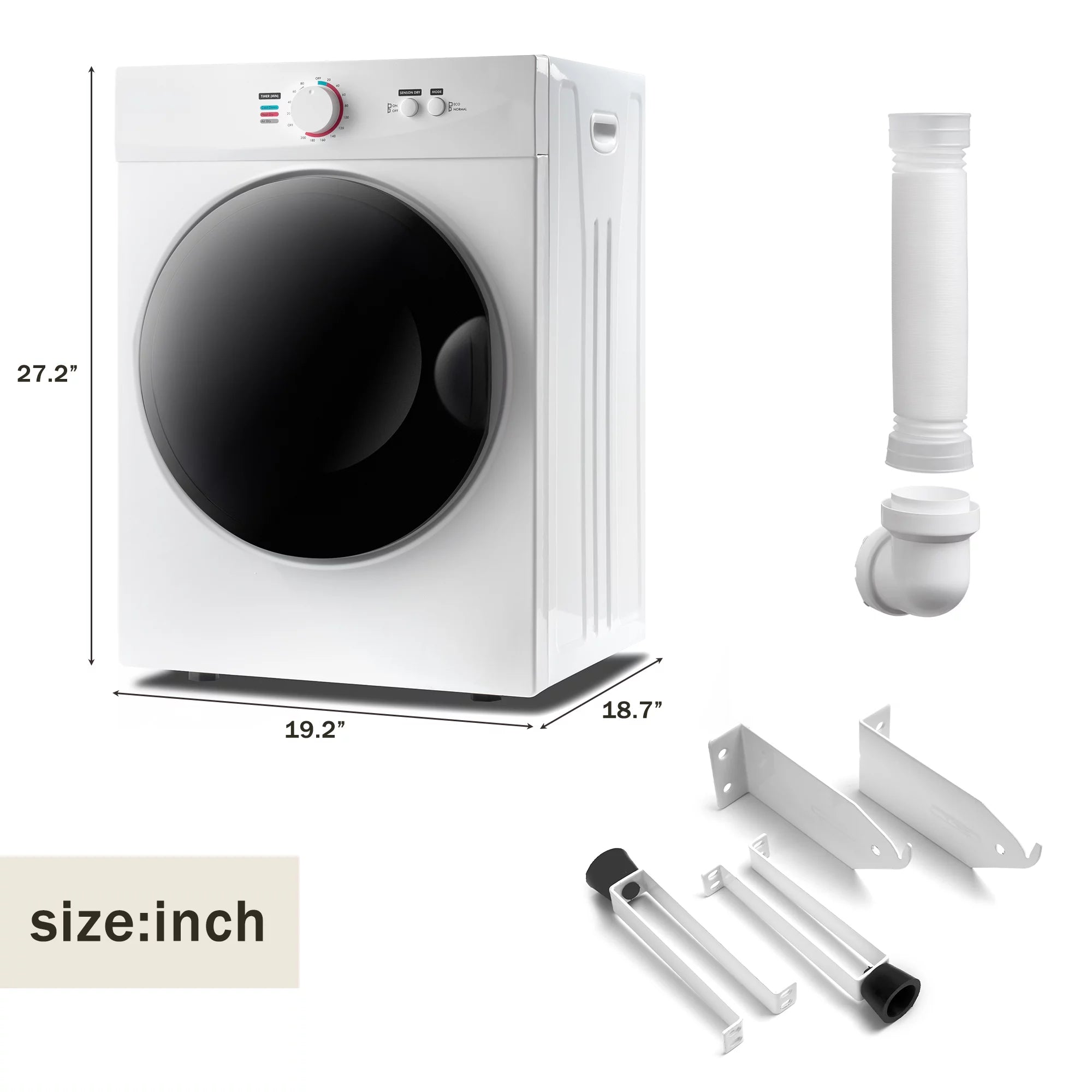 Portable Electric Clothes Dryer, 6.6 LBS, Stainless Steel F477756
