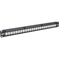 24-Port Cat6a Patch Panel Feedthrough Rackmount RJ45 Ethernet 1U X1156