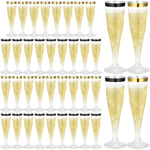 36 Pcs Clear Plastic Champagne Flutes 4.5 oz Disposable Y122344