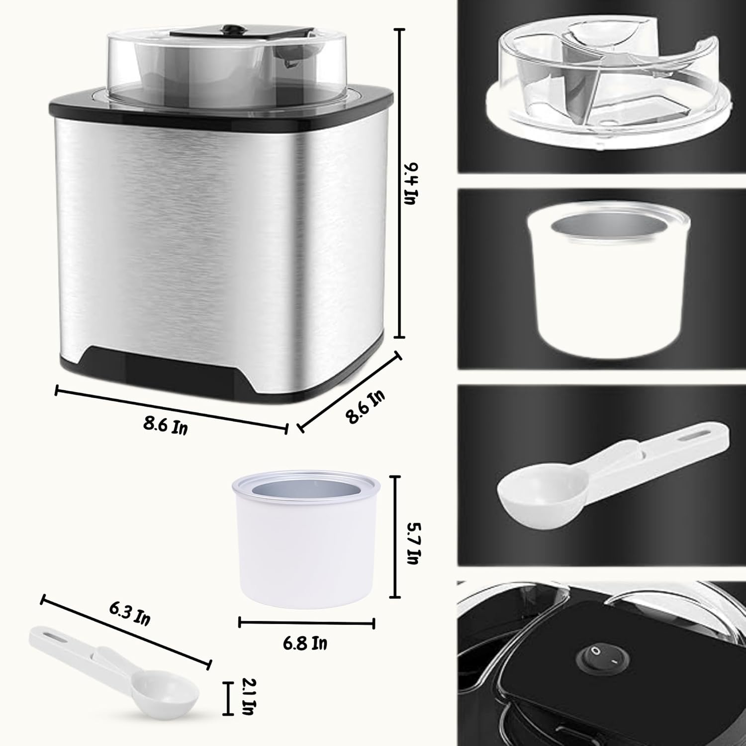 2-Qt Soft Serve Ice Cream Machine with Ice Cream Scooper J37356