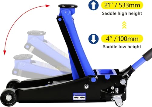 3 Ton Low Profile Floor Jack with Dual Pistons Quick Lift Pump M61039
