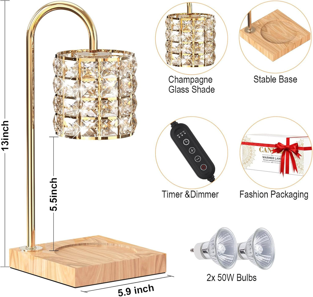 Amber Dimmable Electric Candle Warmer Lamp with Timer N66053