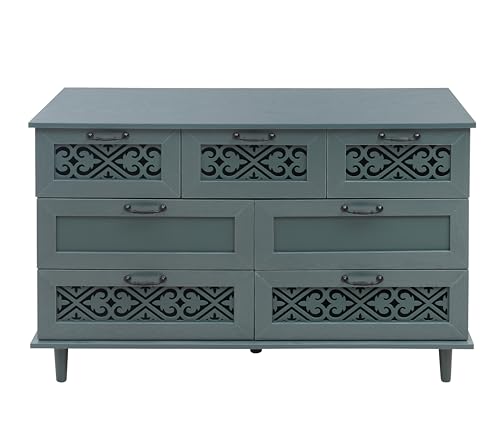 Blue 3 Door 3 Drawer Wooden Sideboard Cabinet Z4022