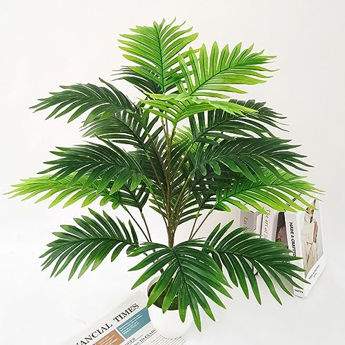 30" 2PCS Artificial Tropical Palm Leaf Bush Plastic Greenery Areca Palm Plant 21 Leaves per Bush U733522