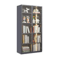 5 Shelves Metal Glass Display Cabinet with Light Strips Y85687