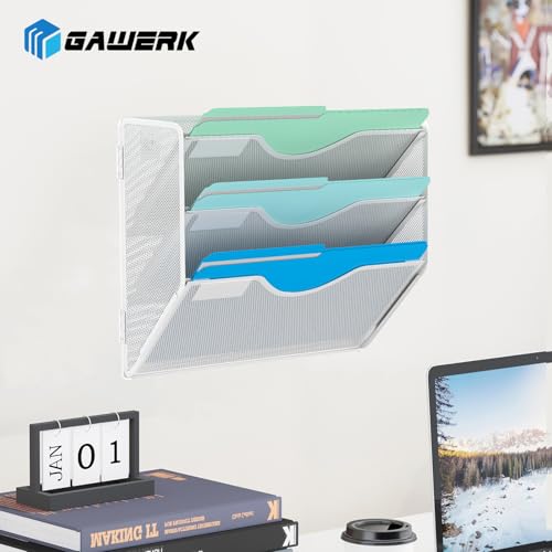 Black Mesh 3 Tier Hanging Wall File Organizer S1171
