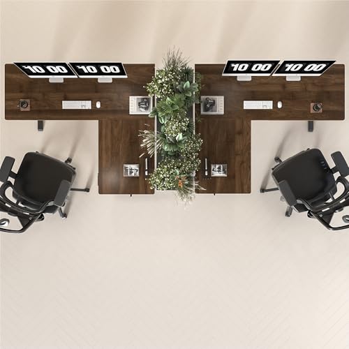 L-Shaped Electric Standing Desk, 63x55 Inch, Walnut, Adjustable Height, Wheeled A362