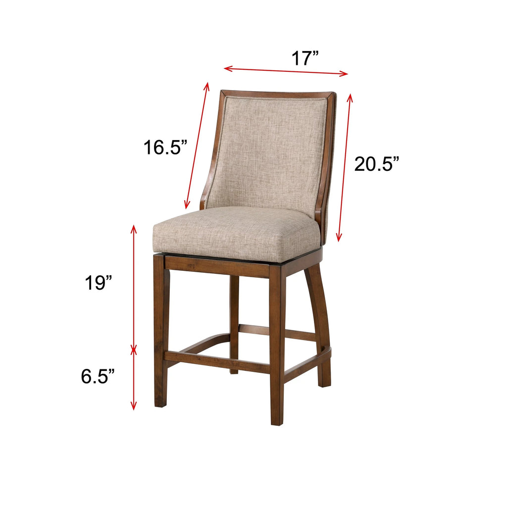 24" Linen Upholstered Swivel Barstool K415