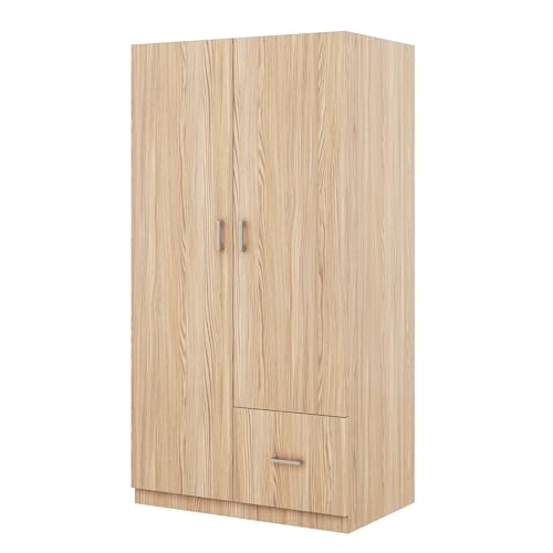 3 Door Wardrobe with Mirror and Hanging Rod S1711