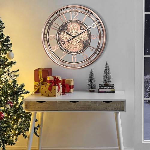 Large Copper Metal Wall Clock (21 Inch) Q10466