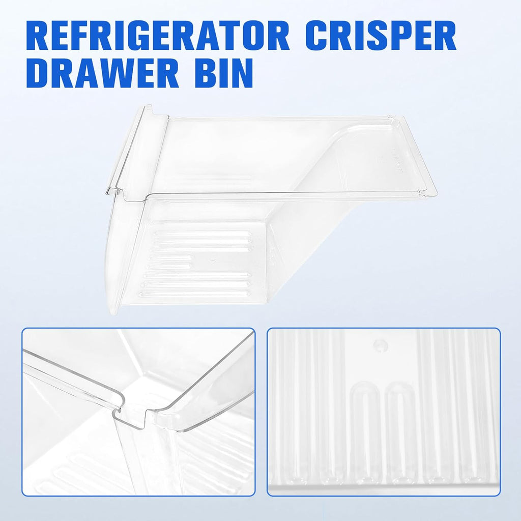 2Pcs Fridge Crisper Drawer & Crisper Bin Refrigerator Replacement R544