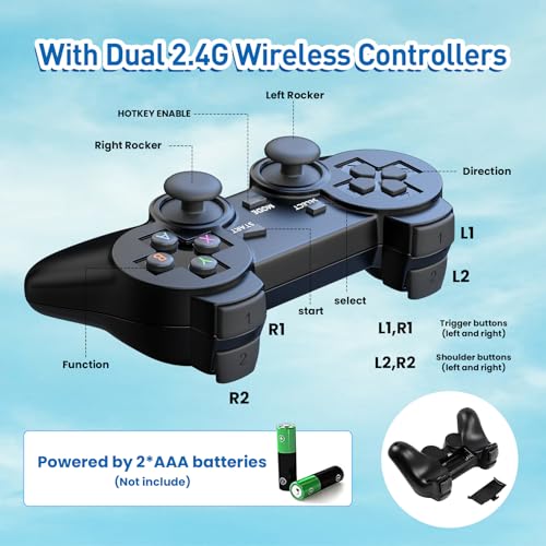 12,000+ Classic Games Retro Game Console with 2 Wireless Controllers H91148