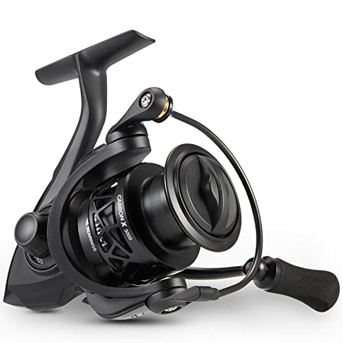 Carbon X Spinning Reel, 5.1oz, Carbon Frame and Rotor, 33LBs Max Drag, 10+1 Shielded BB, 5.2:1/6.2:1 Gear Ratio V622