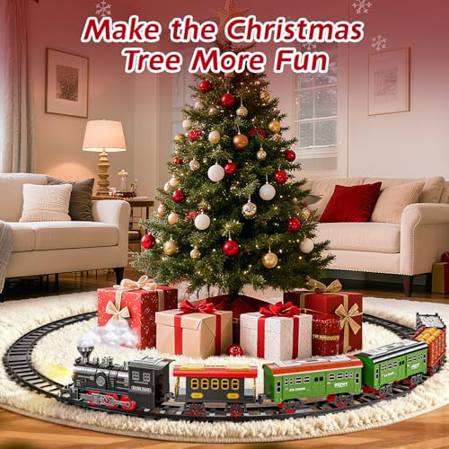 Electric Train Set with Smoke, Light and Sound, DIY Building Train Tracks C325179
