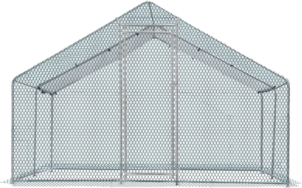 Large Metal Chicken Coop with Waterproof Cover T6903