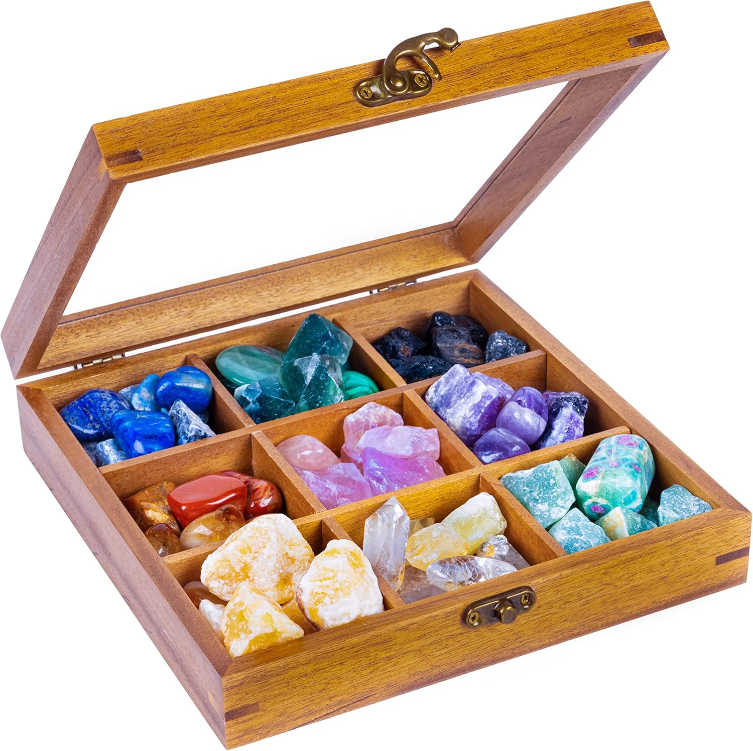 9 Grid Crystal Display Case with Acrylic Lid L81701