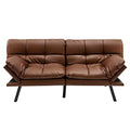 Brown Memory Foam Convertible Futon Sofa Bed with Adjustable Armrest X543391