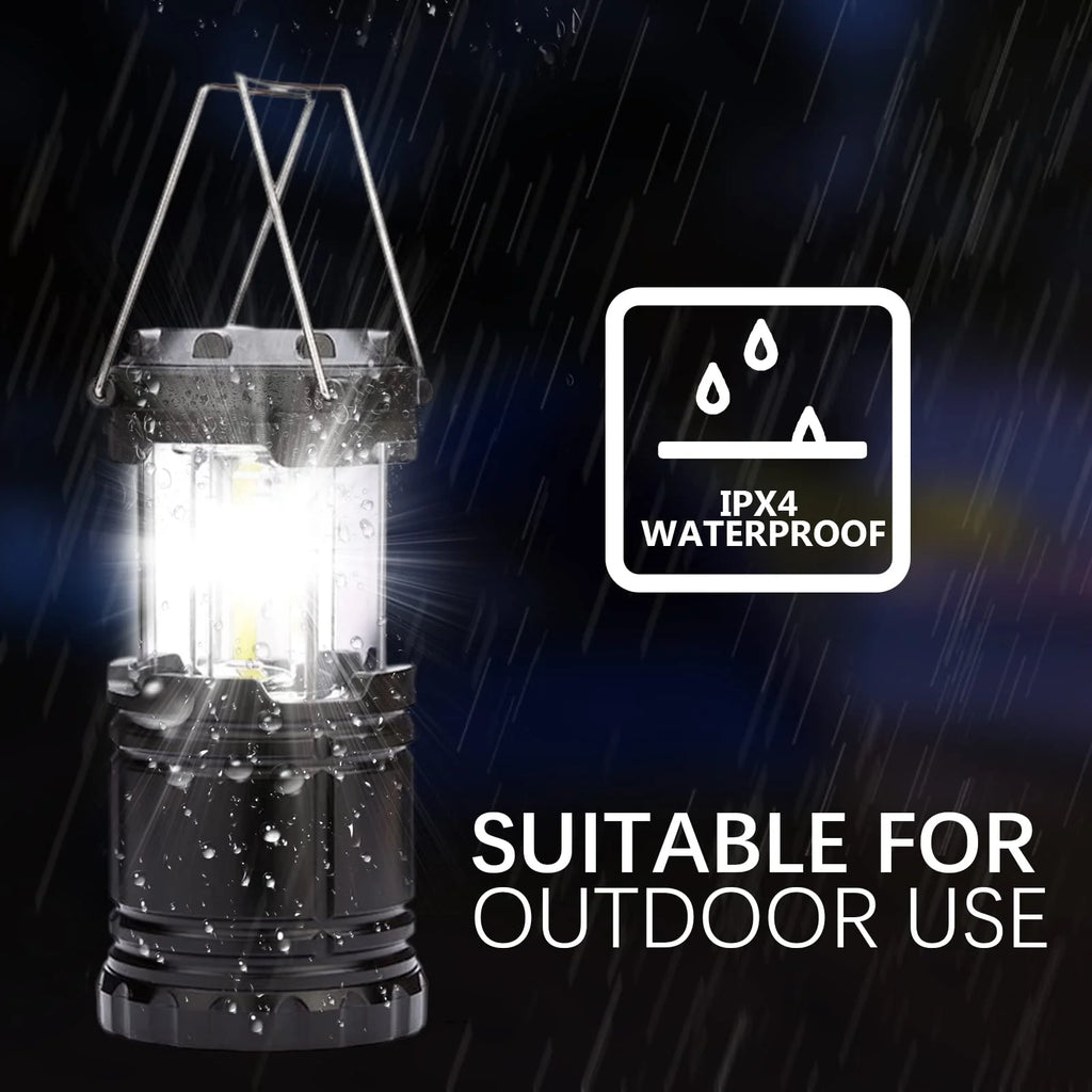 4 Pack Camping Lantern with 30 LED Bulbs and COB Flashlight U126674
