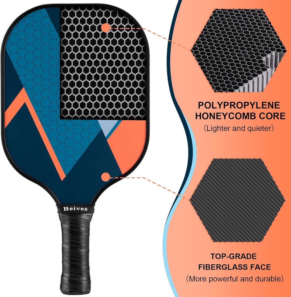Set of 4 Lightweight Pickleball Paddles with Carry Bag G560