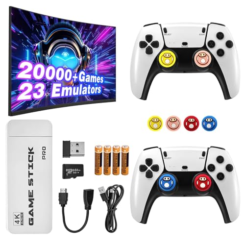 4K HDMI Retro Gaming Console Stick with 20,000+ Classic Games, 23 Emulators & Dual 2.4G Wireless Controllers P9108