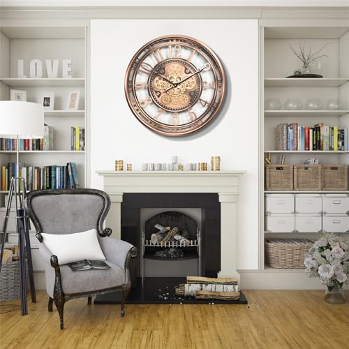 Large Copper Metal Wall Clock (21 Inch) Q10466