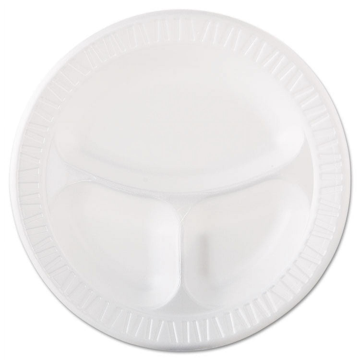 White 10.25 in XPS Laminated Foam 3-Compartment Plate W27017