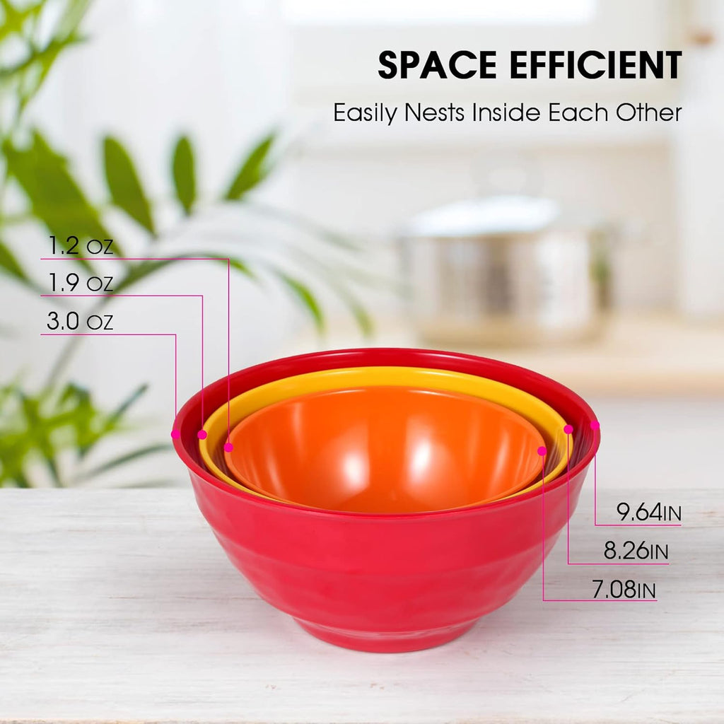 6 Piece Melamine Nesting Mixing Bowl Set with Lids H454775