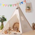 Natural Canvas Teepee Play Tent with Carry Case N151