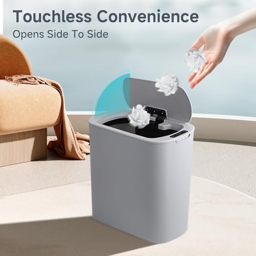 Black Motion Sensor Trash Can with Lid G6663