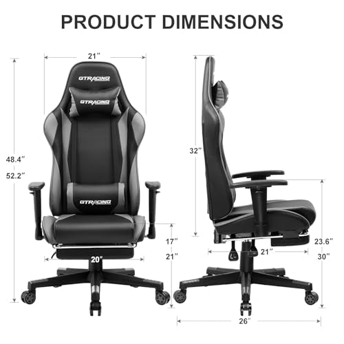 Blue Gaming Chair with Footrest U403530