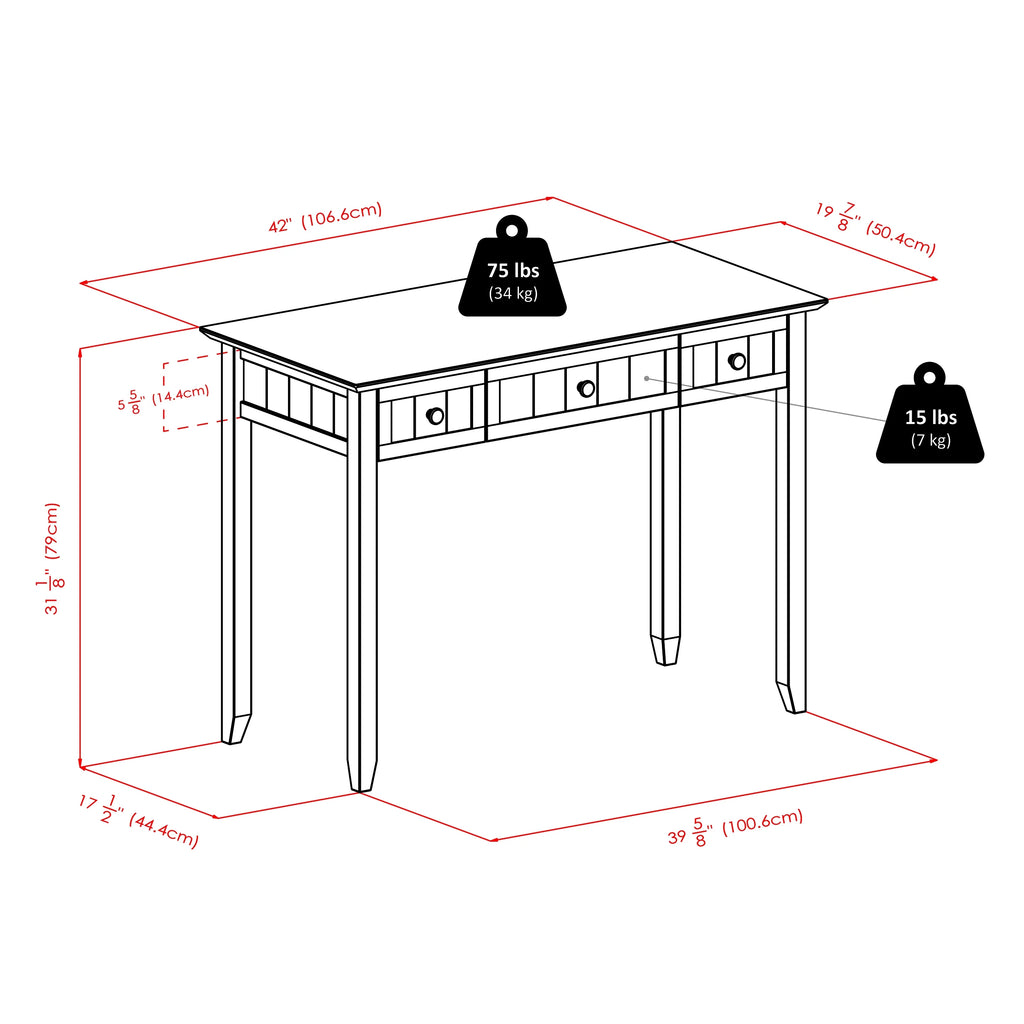 Traditional Writing Desk, Coffee Finish N9050