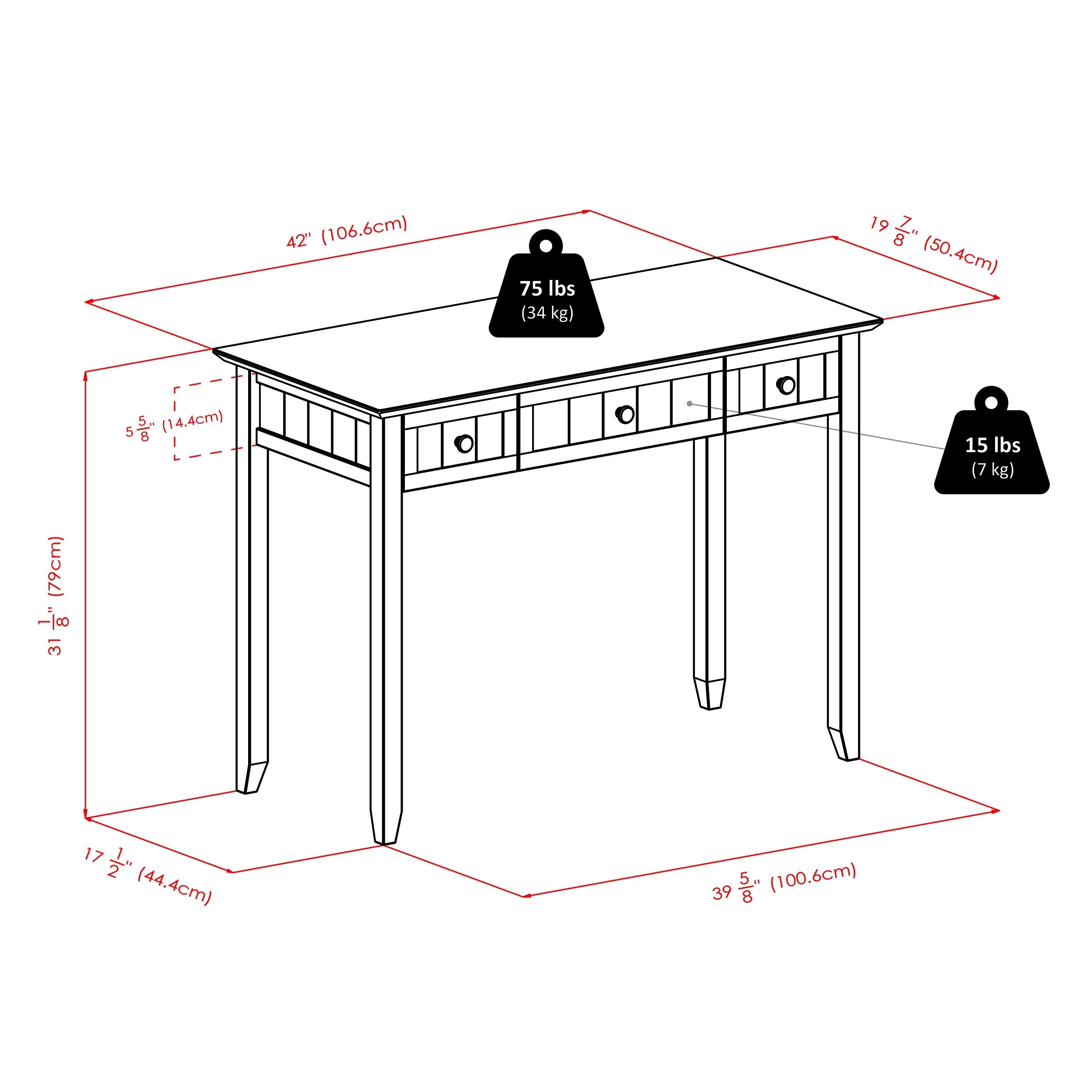 Traditional Writing Desk, Coffee Finish N9050