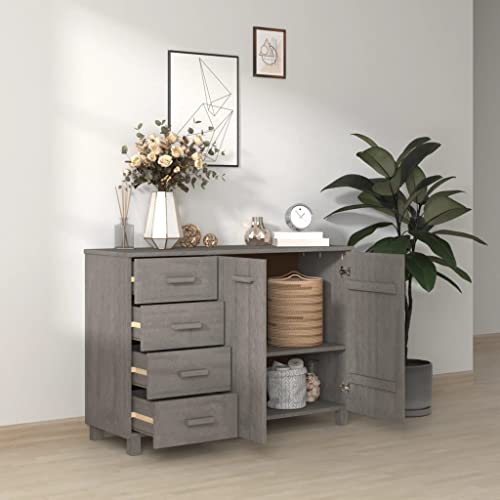 Light Gray Solid Wood Pine Sideboard X2909