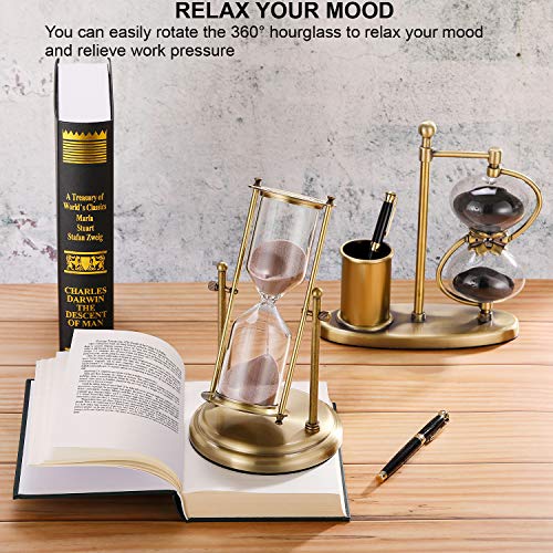 Large Antique Brass Rotating Sand Timer H186243