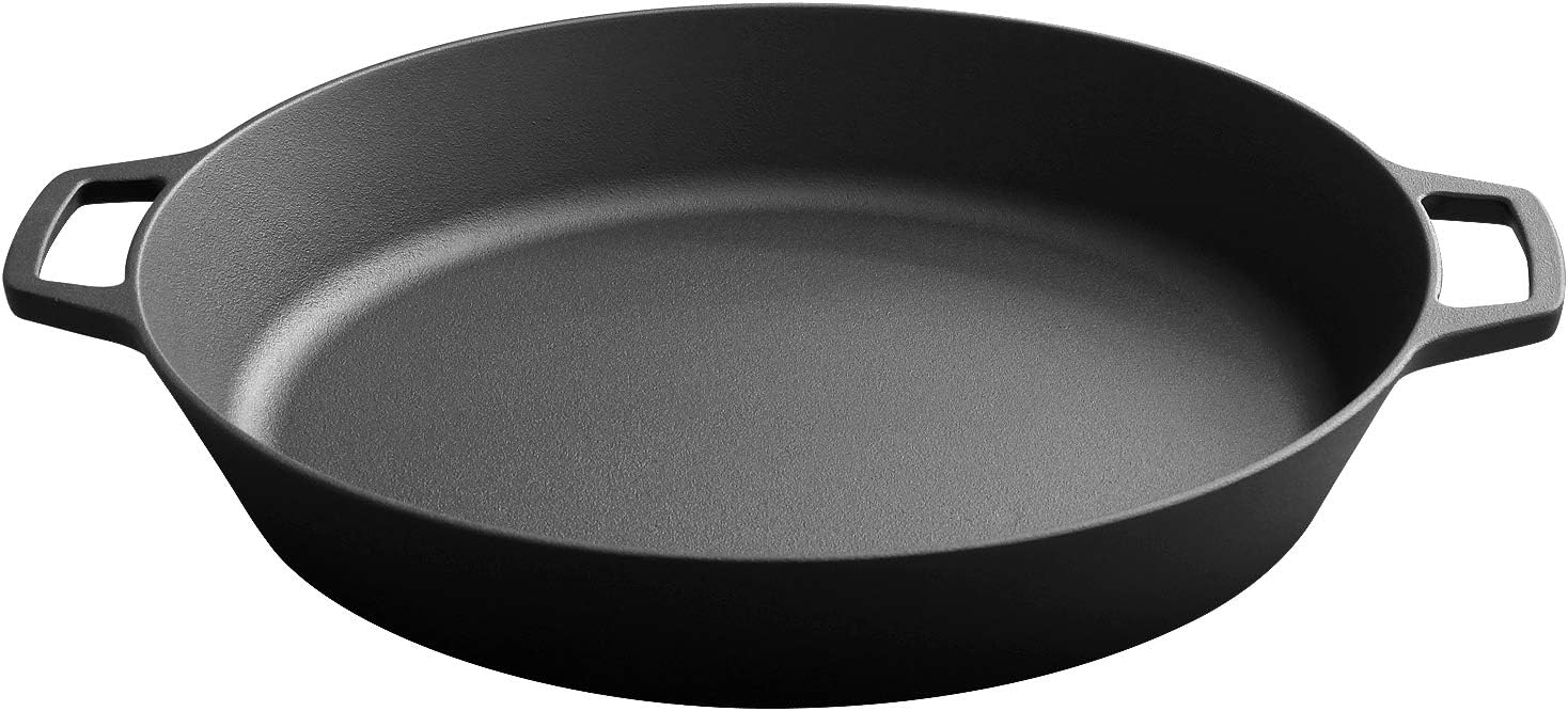 17 Inch Pre Seasoned Cast Iron Deep Frying Pan with Double Assist Handle F30915