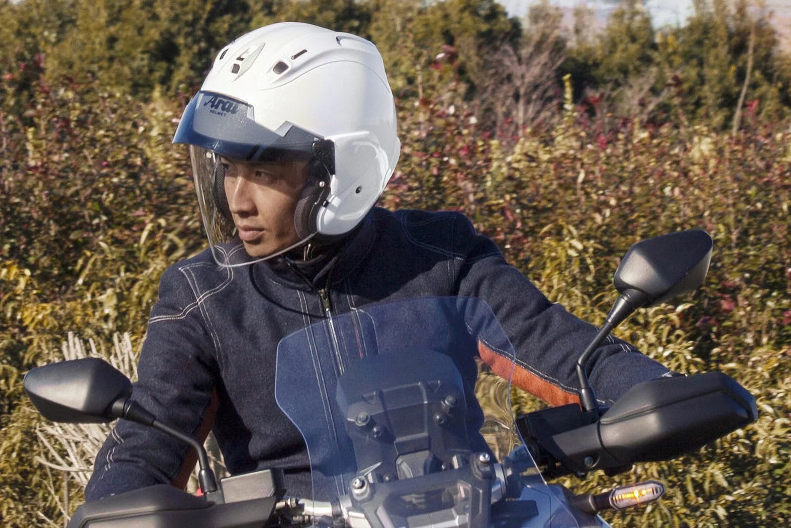 Diamond White Open Face Motorcycle Helmet G15460