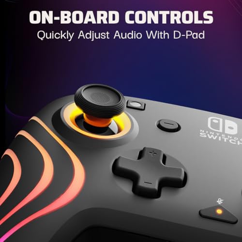Black Wireless RGB Gaming Controller for Nintendo Switch A416015