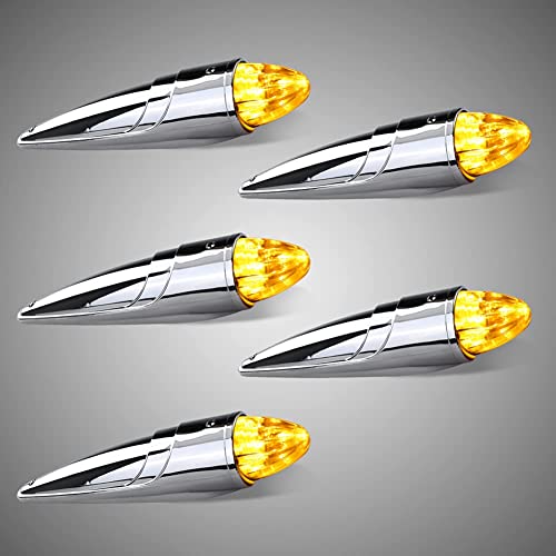 5PCS Amber LED Cab Marker Lights for Heavy Duty Truck V7968