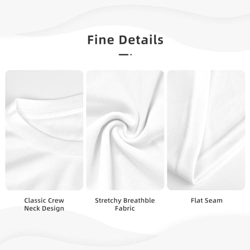 Crew Neck T-Shirt, Dry Moisture Wicking, Breathable Mesh Short Sleeve D5072