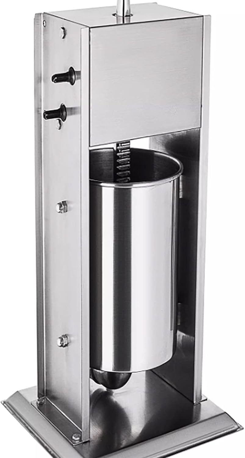 3L/7Lbs Dual Speed Vertical Stainless Steel Sausage Stuffer with 3 Stuffing Tubes U88432