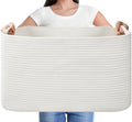 Rectangle Woven Cotton Rope Storage Basket X78899