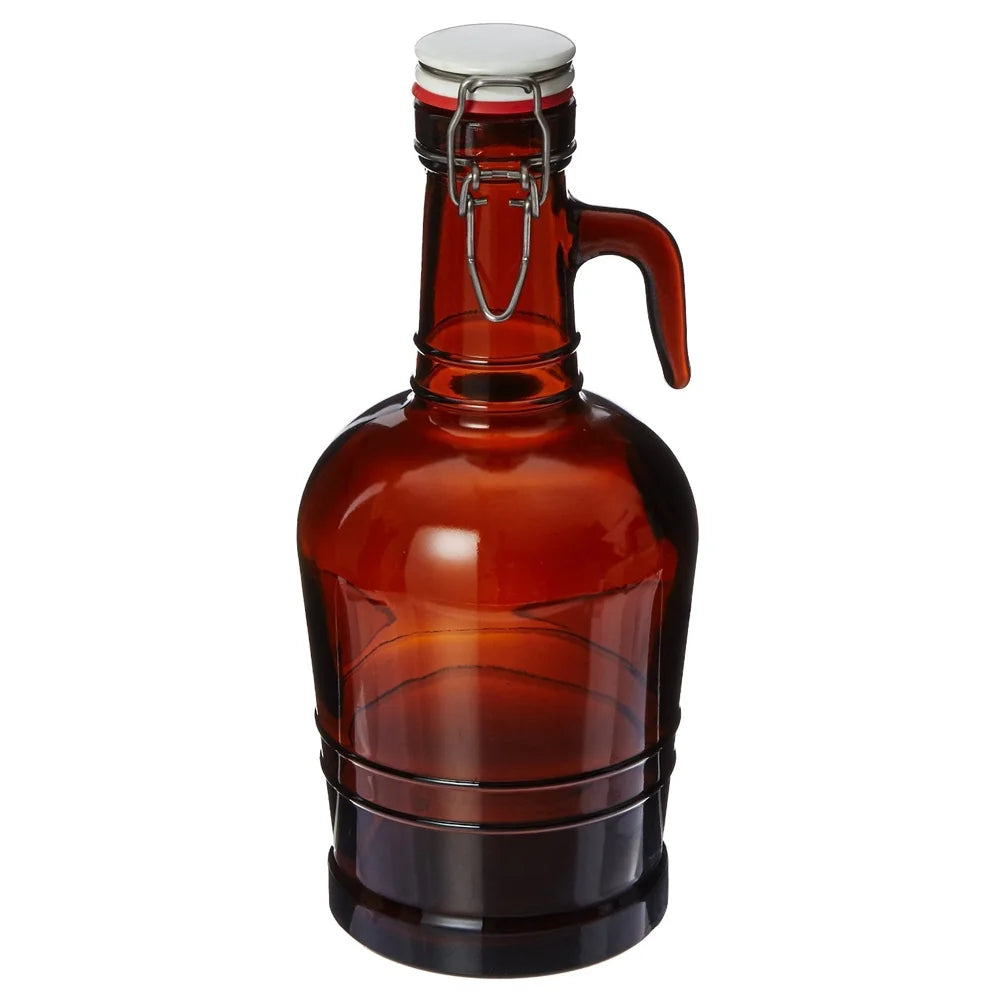 2 Liter Amber Glass Growler Set of 4 Z420