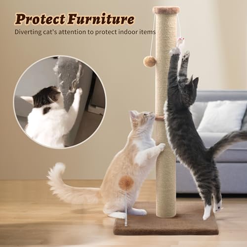 Gray 36 inch Cat Scratching Post with Sisal Rope N79246