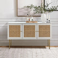 White 3 Door Sideboard Buffet Cabinet with Adjustable Shelves W5374