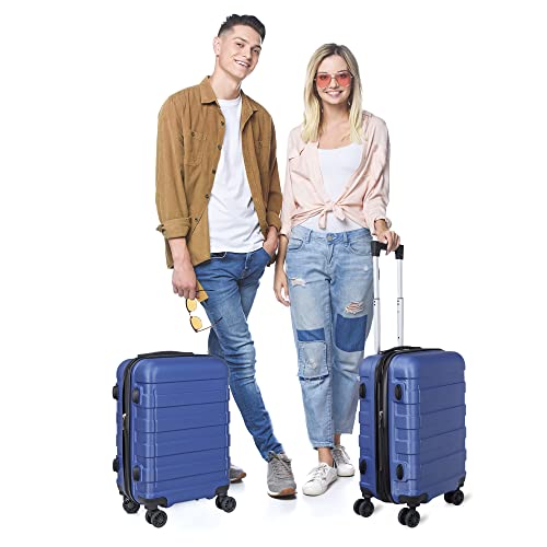 Black 21 Inch Expandable Hardside Carry On Luggage with Spinner Wheels K122997