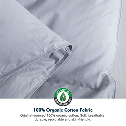 100% Organic Cotton Quilted Medium Warm King Comforter (106x90, Ivory White) M4732
